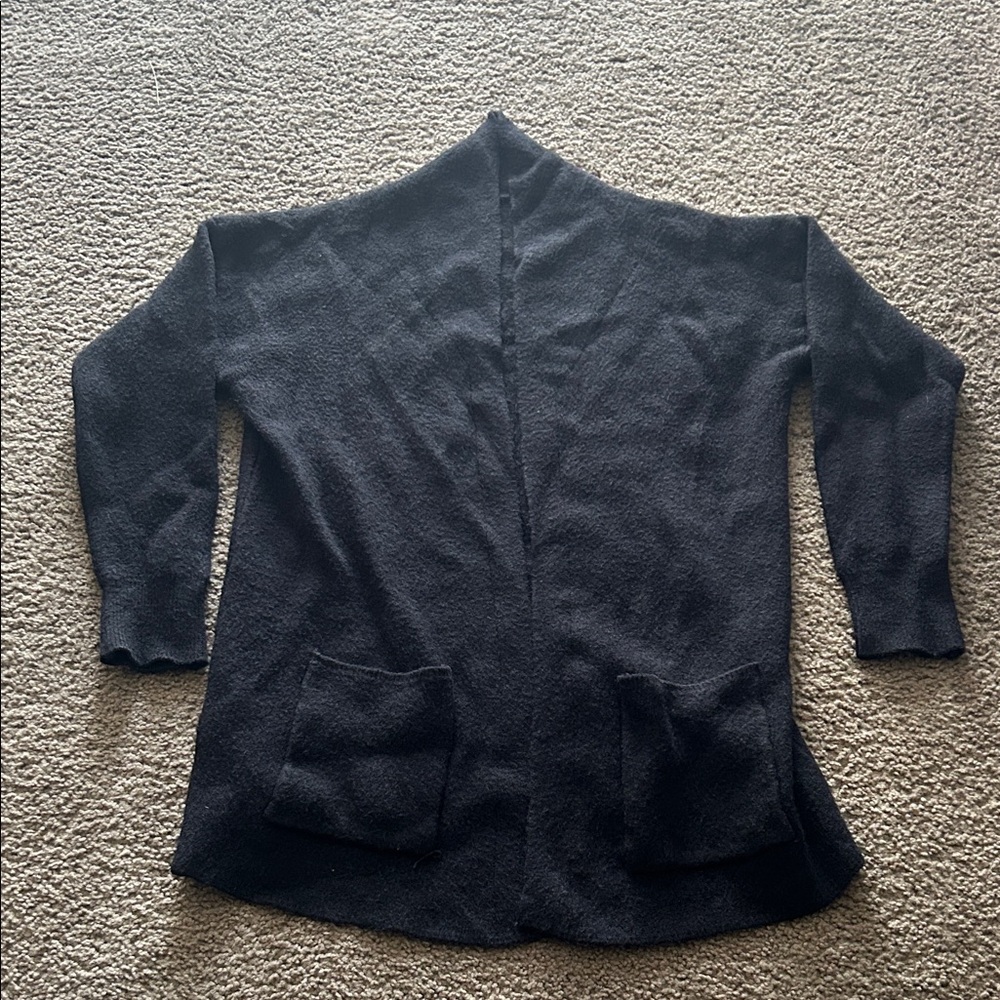 Women's Black Open-Front Pocket Sweater